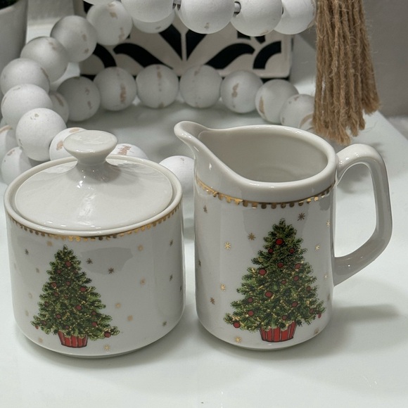Vintage George Good Japan Christmas Tree Cream and Sugar, and Treat Tray - Picture 12 of 12